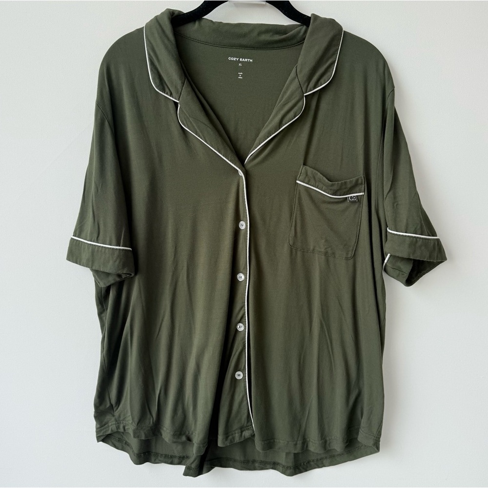 Cozy Earth Women's Bamboo Stretch-Knit Short Sleeve Pajama Top only size XL - Picture 3 of 5